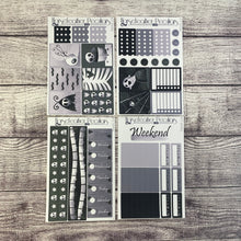 Load image into Gallery viewer, Black & White Halloween Weekly Sticker Kit