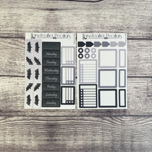 Load image into Gallery viewer, Black & White Halloween Weekly Sticker Kit
