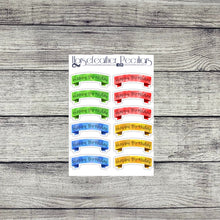 Load image into Gallery viewer, Pastel Birthday Weekly Standard Sticker Kit
