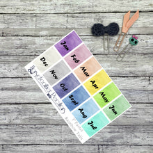 Load image into Gallery viewer, 1" Month Planner Tab Stickers