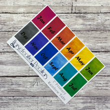 Load image into Gallery viewer, 1" Month Planner Tab Stickers
