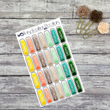 Load image into Gallery viewer, Mini Day of the Week Cover Planner Stickers 1.2&quot;