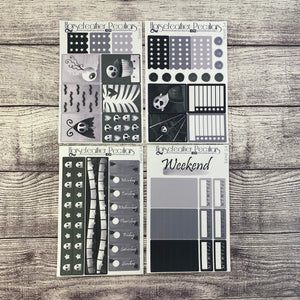 Black & White Halloween Weekly Sticker Kit