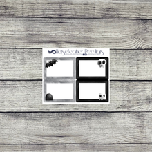 Load image into Gallery viewer, Black &amp; White Halloween Weekly Sticker Kit