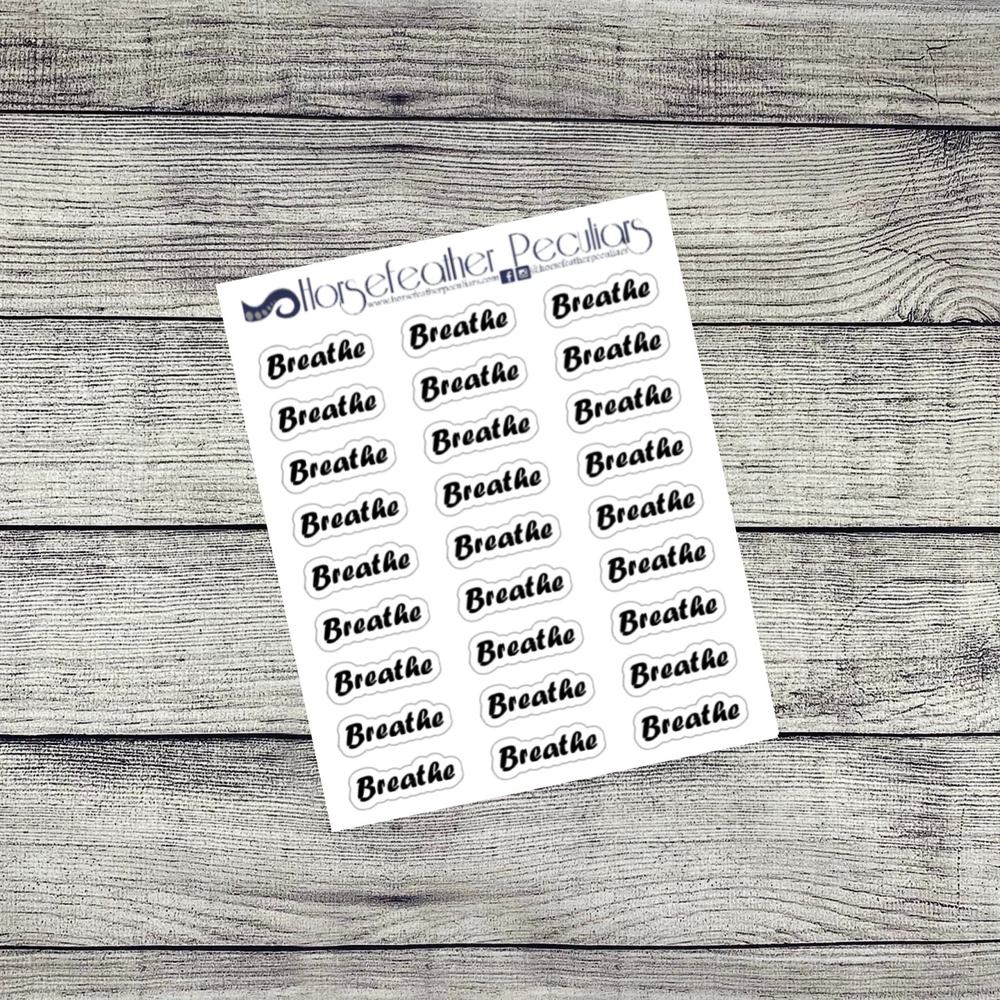 Breathe Script Planner Stickers