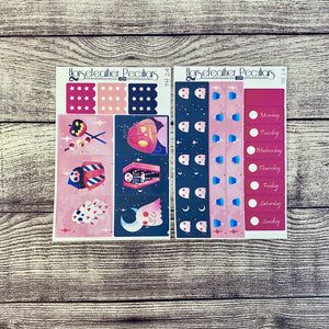 Pink Halloween Weekly Sticker Kit