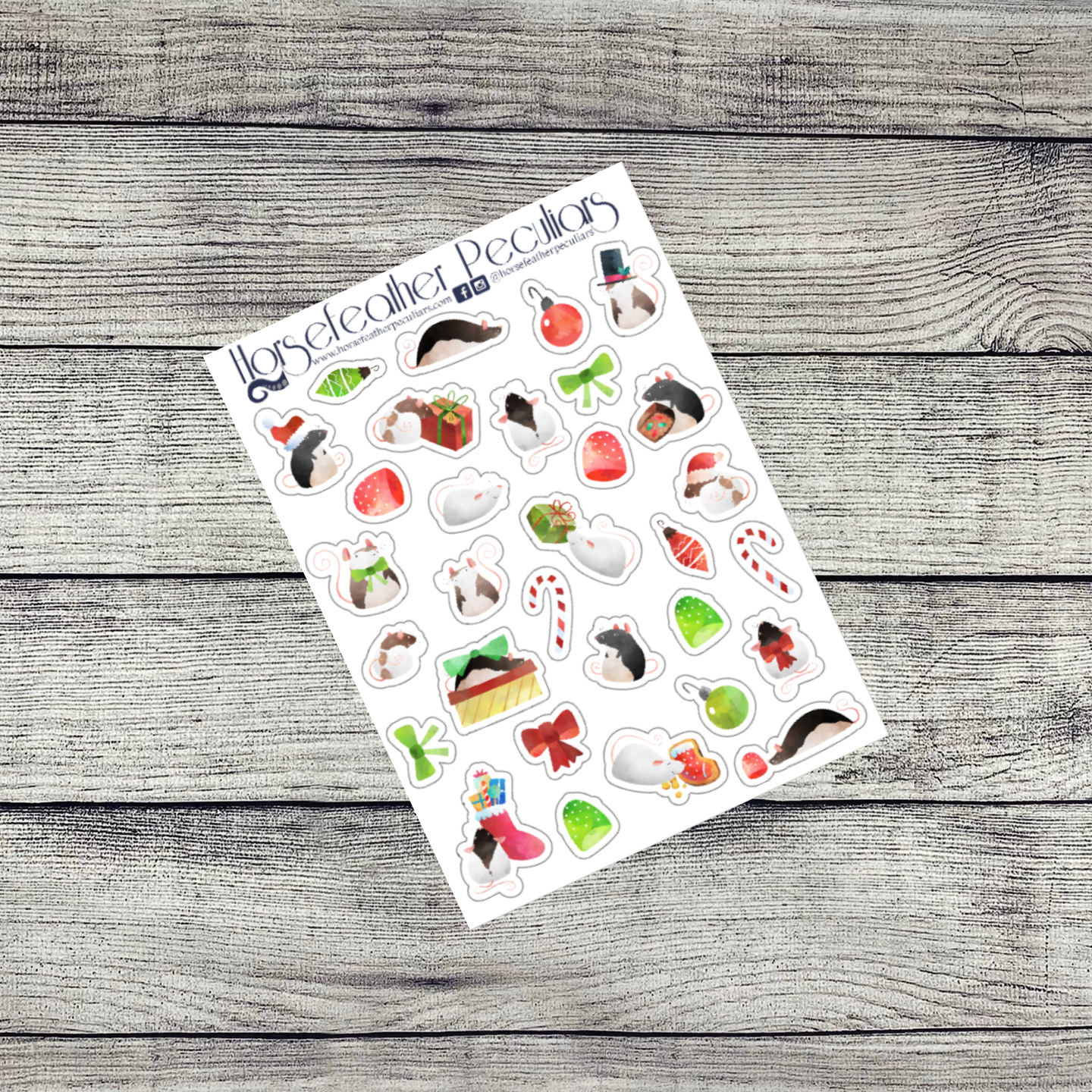 Christmas Ratties Deco Stickers