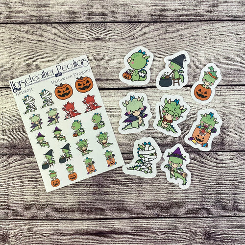 Halloween Dragon Planner Sticker and Diecut Bundle