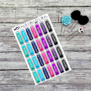 Day of the Week Cover Planner Stickers