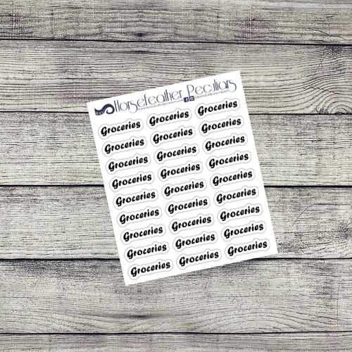 Groceries Script Planner Stickers