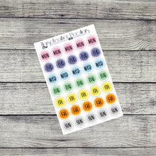 Load image into Gallery viewer, Paint Circle Days of the Week Planner Stickers