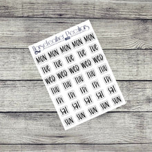 Load image into Gallery viewer, Days of the Week Abbreviated Planner Stickers