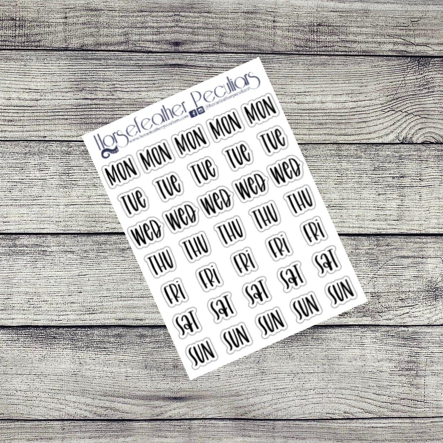 Days of the Week Abbreviated Planner Stickers