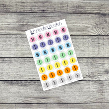 Load image into Gallery viewer, Paint Circle Days of the Week Planner Stickers