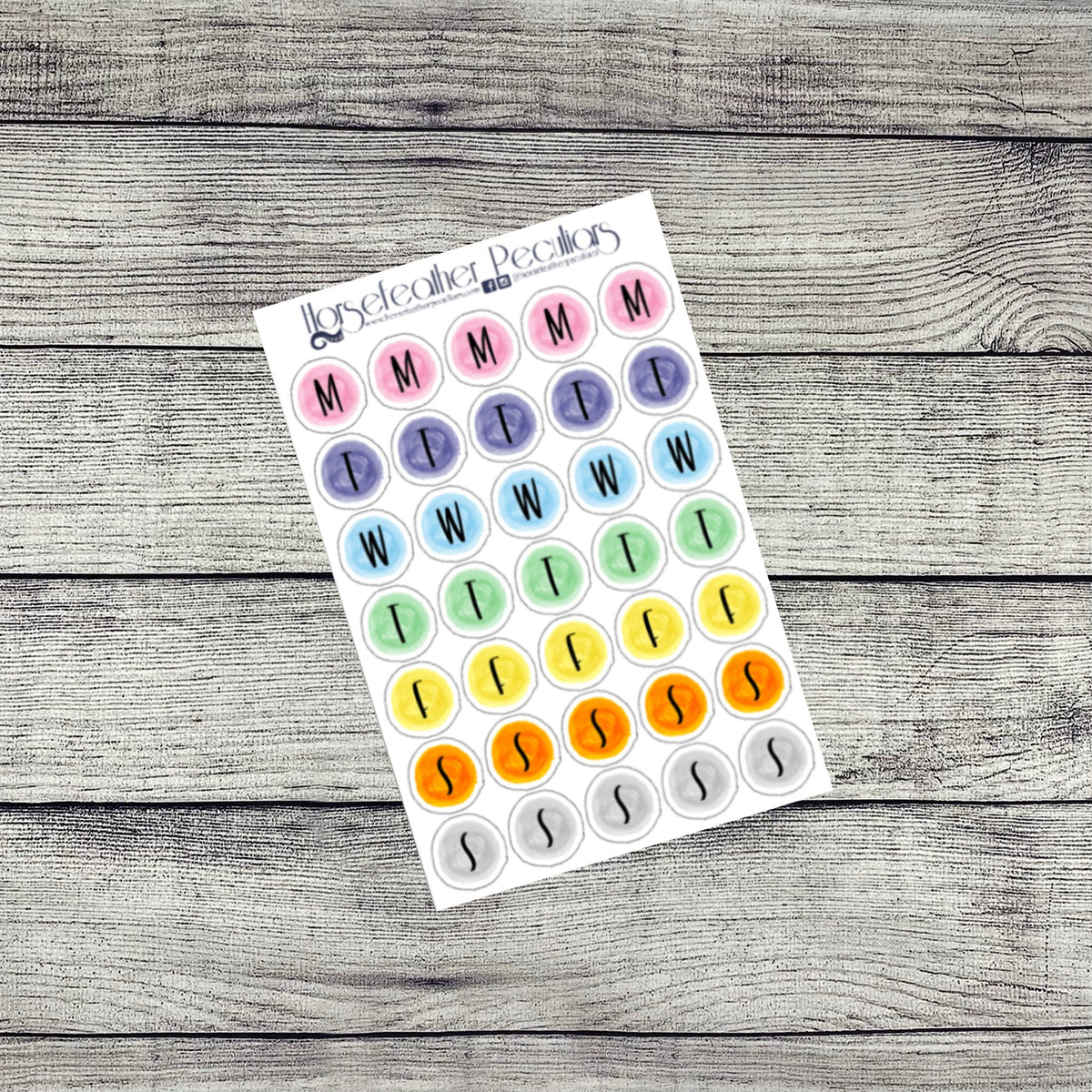 Paint Circle Days of the Week Planner Stickers – Horsefeather Peculiars