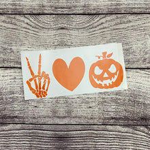 Load image into Gallery viewer, Peace Love Halloween Vinyl Decal