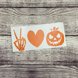 Peace Love Halloween Vinyl Decal