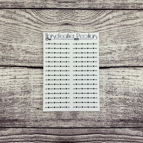 Straight Dotted Heart Dividers Planner Stickers