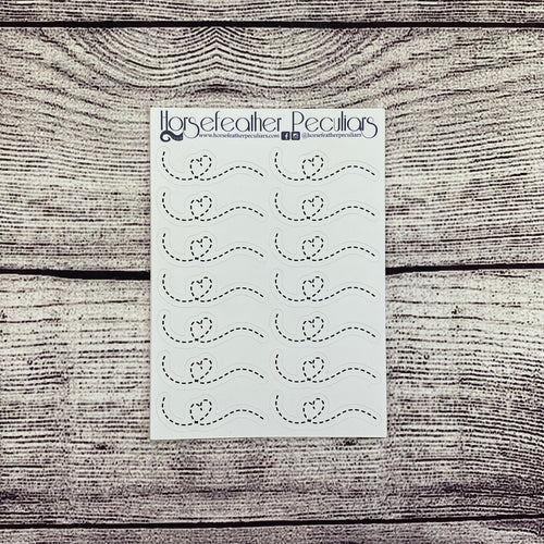 Wavy Dotted Heart Dividers Planner Stickers