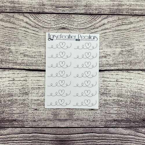 Loopy Dotted Heart Dividers Planner Stickers