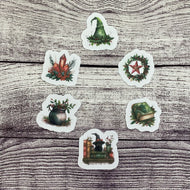 Yule Witch Diecut Stickers