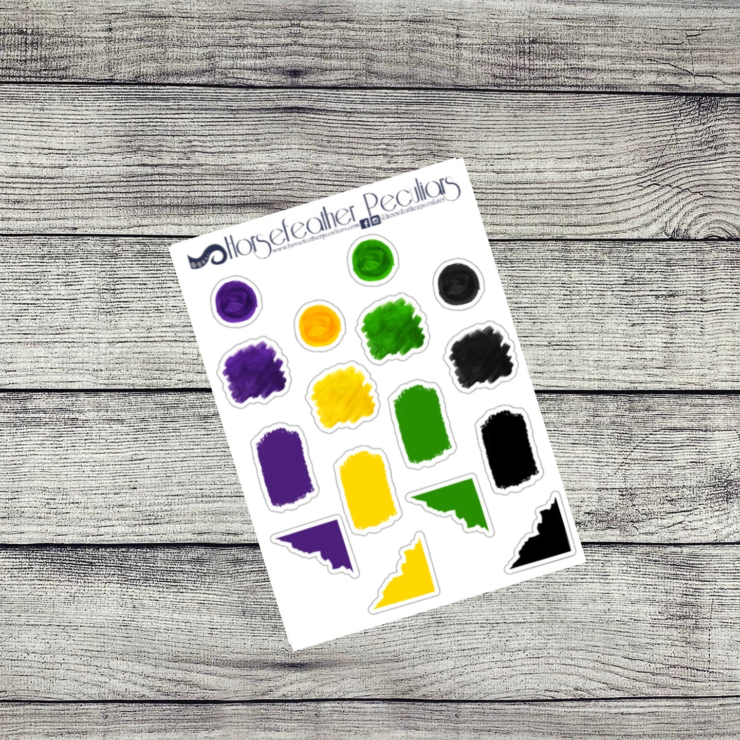 Mardi Gras Paint Splotch Stickers