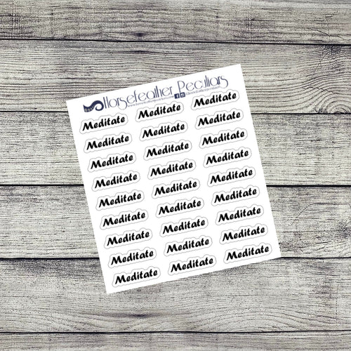 Meditate Script Planner Stickers