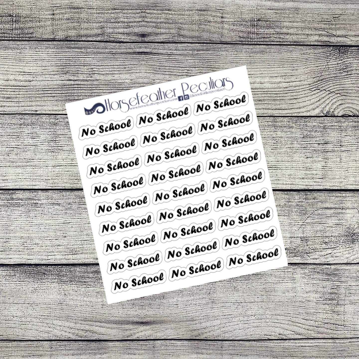 No School Script Planner Stickers