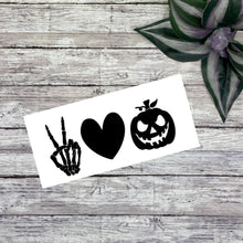 Load image into Gallery viewer, Peace Love Halloween Vinyl Decal