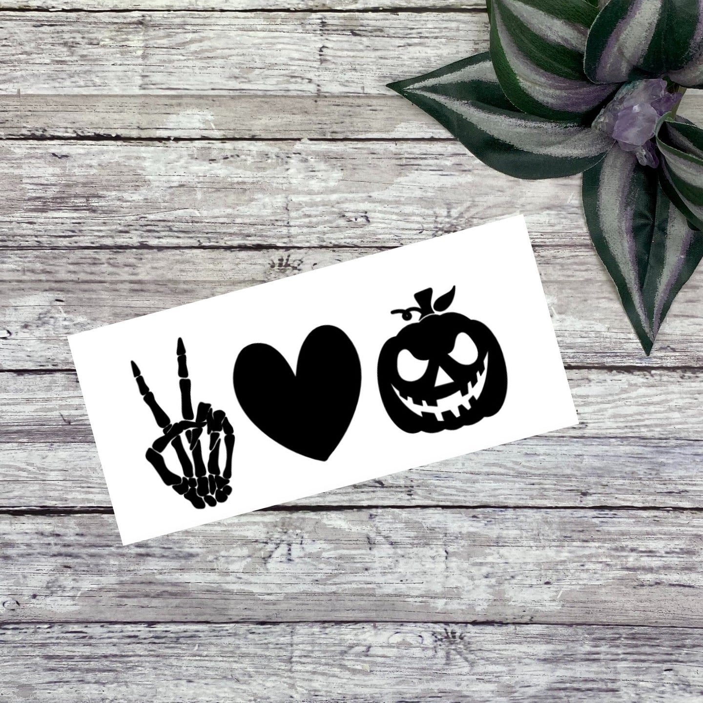 Peace Love Halloween Vinyl Decal