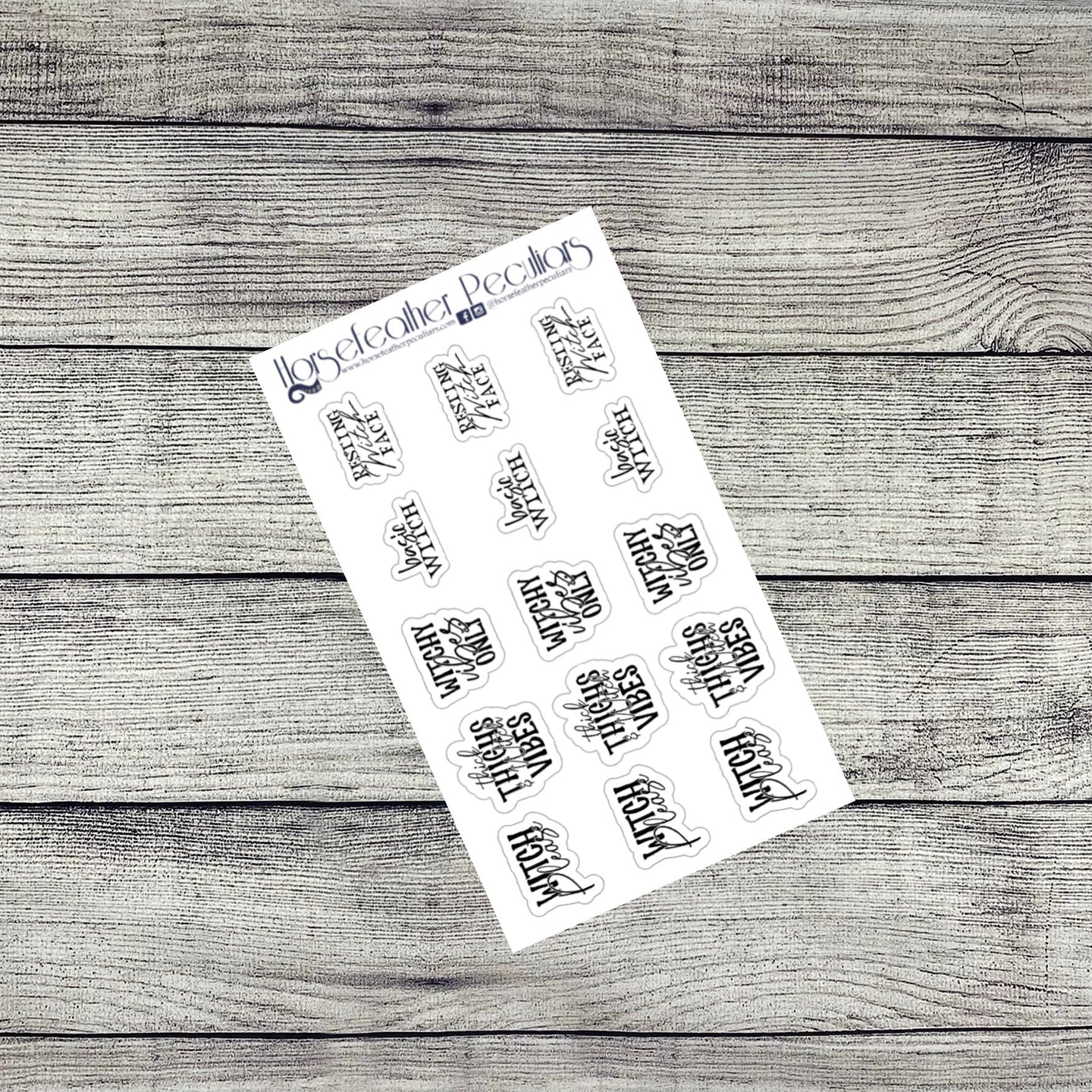 Snarky Witch Script Planner Stickers