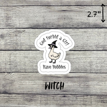 Load image into Gallery viewer, God Forbid A Girl Have Hobbies Goose Diecut Stickers