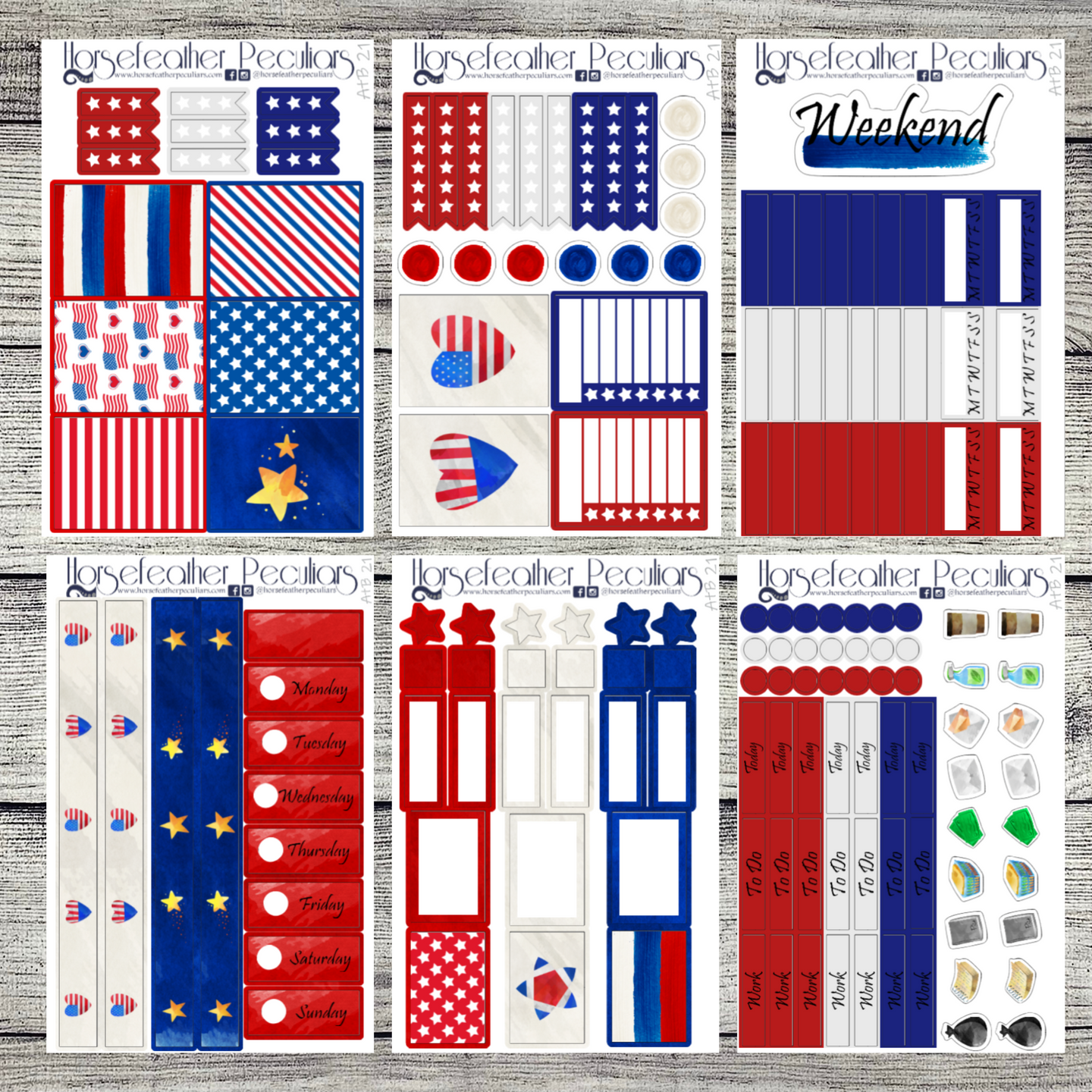 America the Beautiful Weekly Sticker Kit