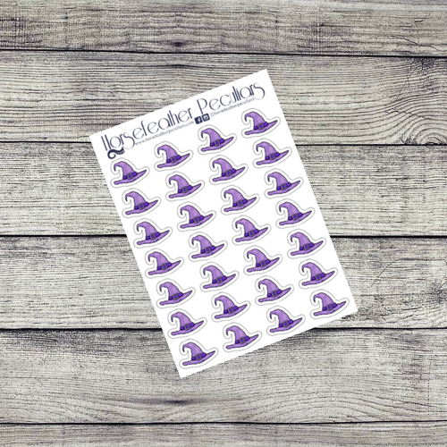 Purple Witch Hat Deco Stickers