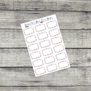 Red, White and Blue 1.25" Half Boxes Planner Stickers