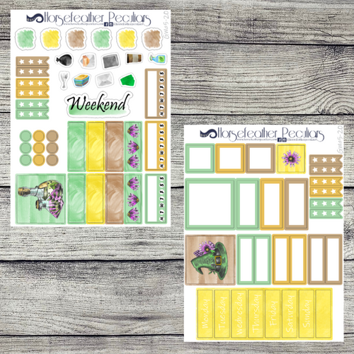 Green Witch a5 Weekly Sticker Kit
