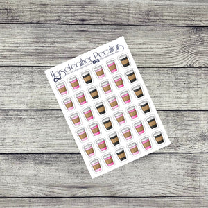 Valentines Coffee Cups Deco Planner Stickers