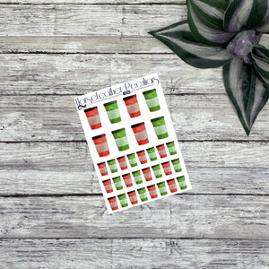 Christmas Coffee Cups Deco Planner Stickers