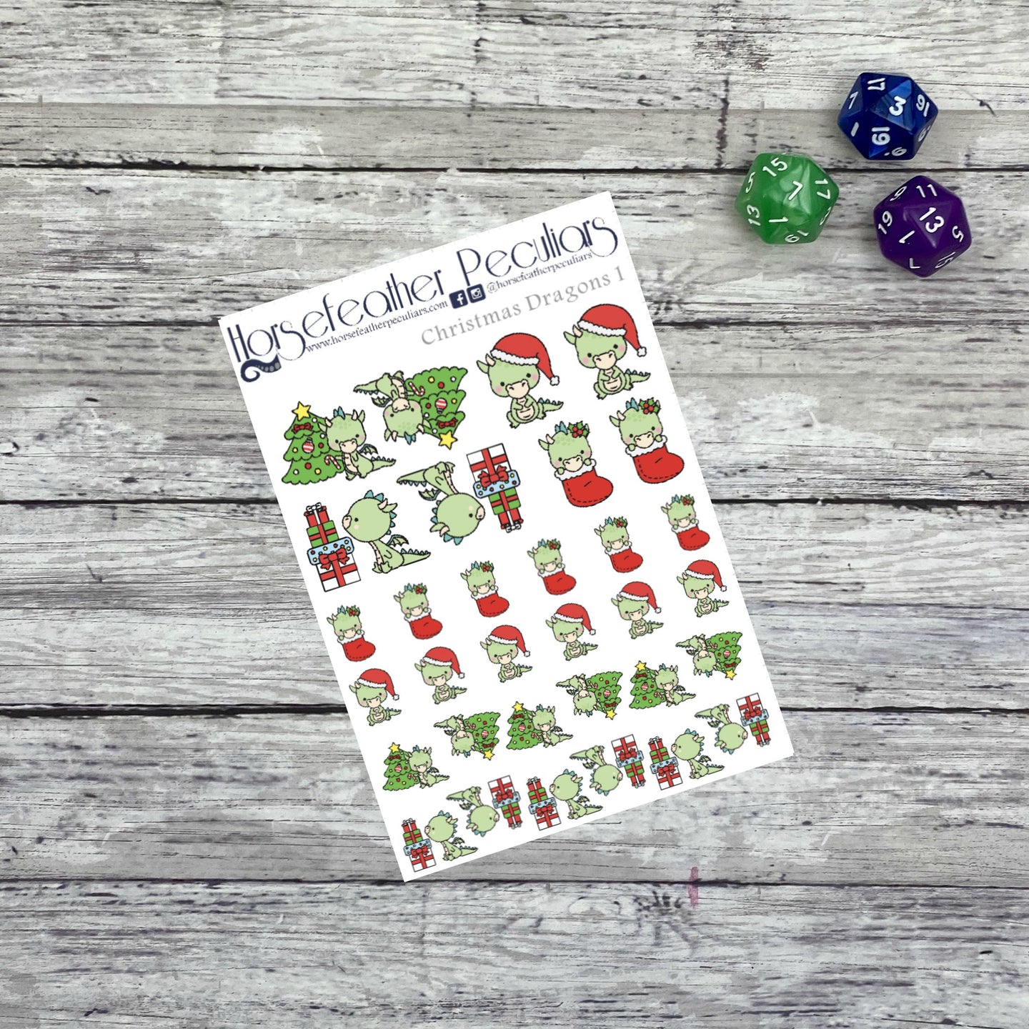 Christmas Dragon 1 Planner Stickers