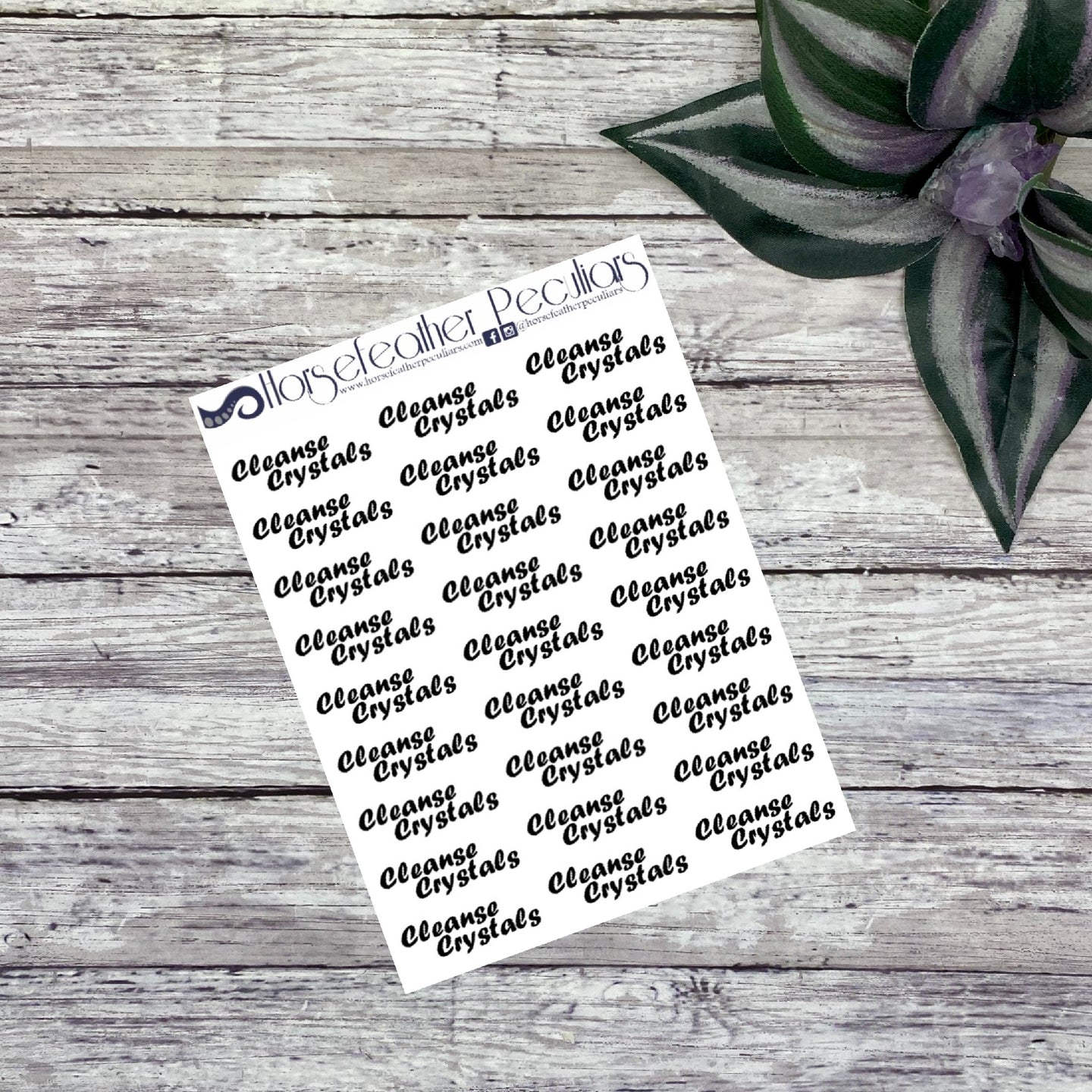 Cleanse Crystals Script Planner Stickers