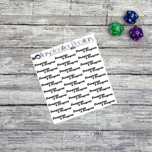 Dungeons and Dragons Script Planner Stickers