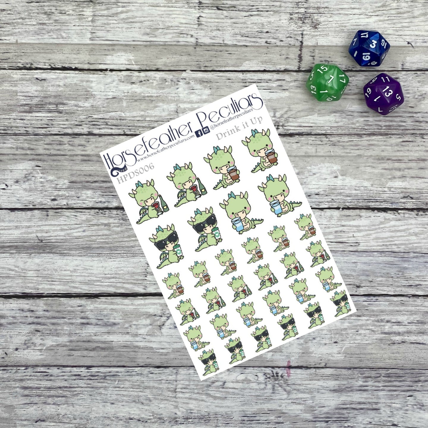 Drink It Up Dragon Planner Stickers