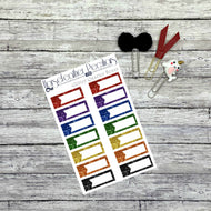 Glitter Quarter Box Planner Stickers