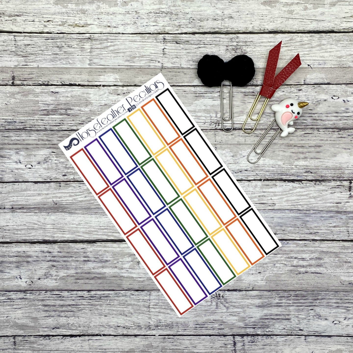 Quarter Box Outline Functional Planner Stickers