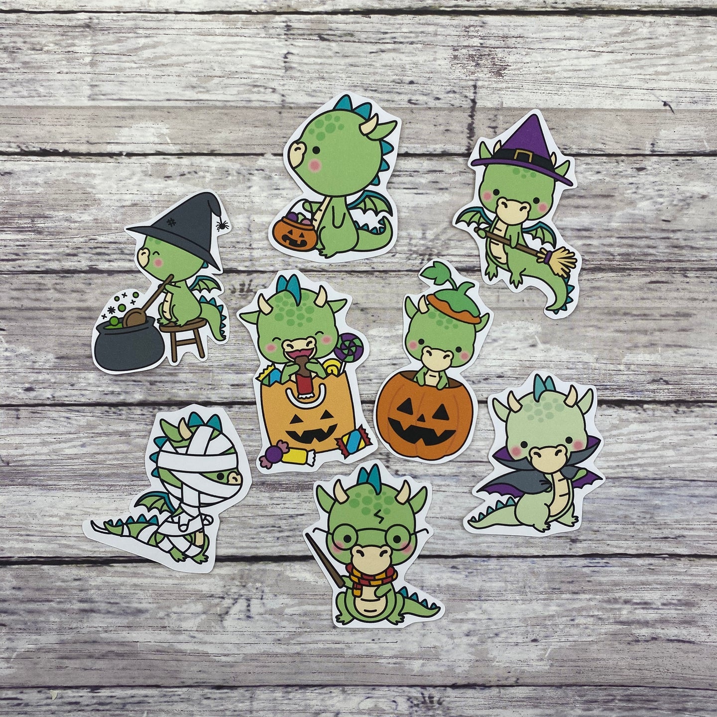 Halloween Dragon Die Cut Planner Stickers