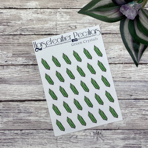 Green Crystals Planner Stickers