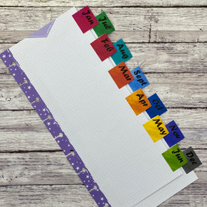 1" Month Planner Tab Stickers
