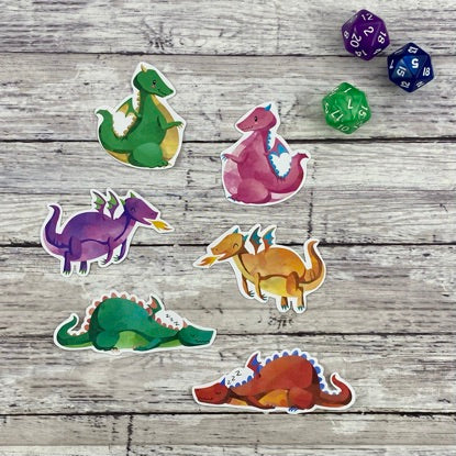 Watercolor Dragon Die Cut Stickers