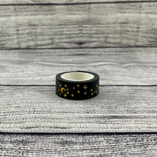 Black and Gold Foil Star Washi Tape