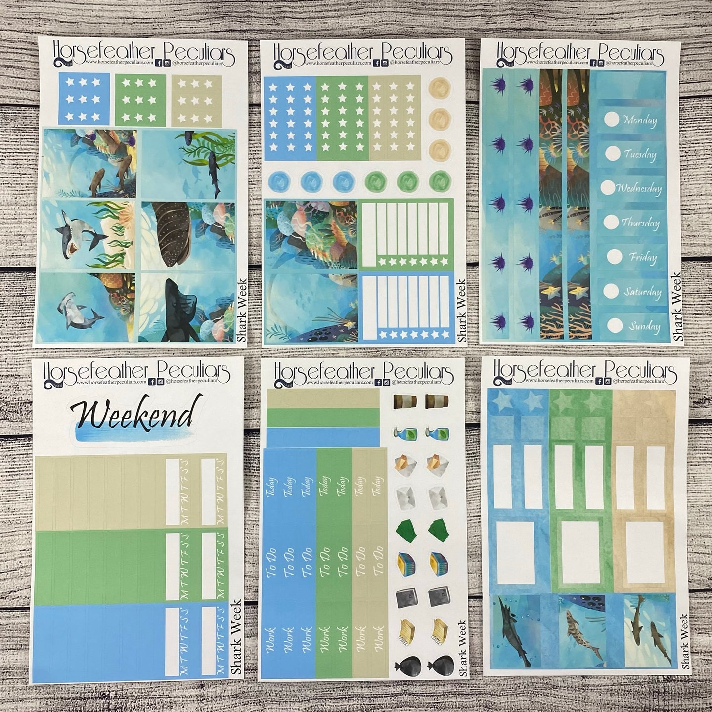 Shark Week Weekly Sticker Kit